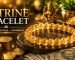 Natural golden citrine crystal beaded bracelet placed with money coins and notes for prosperity and abundance
